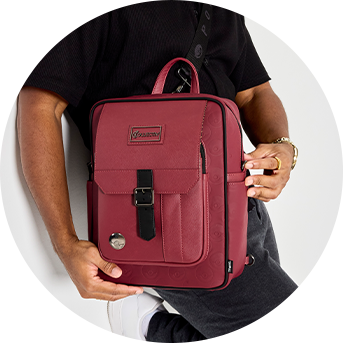 Model wearing Loungefly COLLECTIV Pok&eacute;mon The ARTST Convertible Sling & Crossbody Bag
